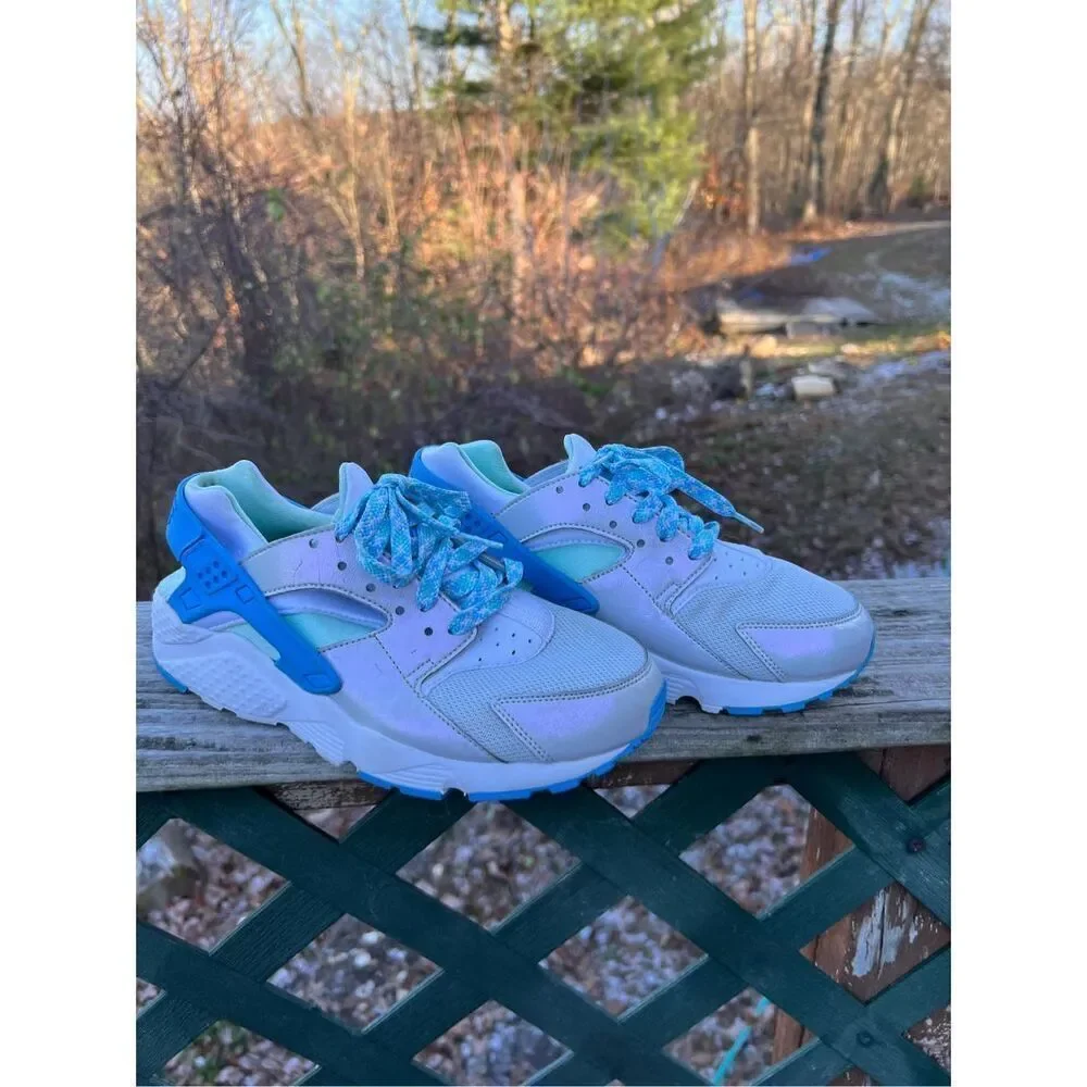 Nike Air huarache Silver/Blue Sz 6.5Y 654280-002